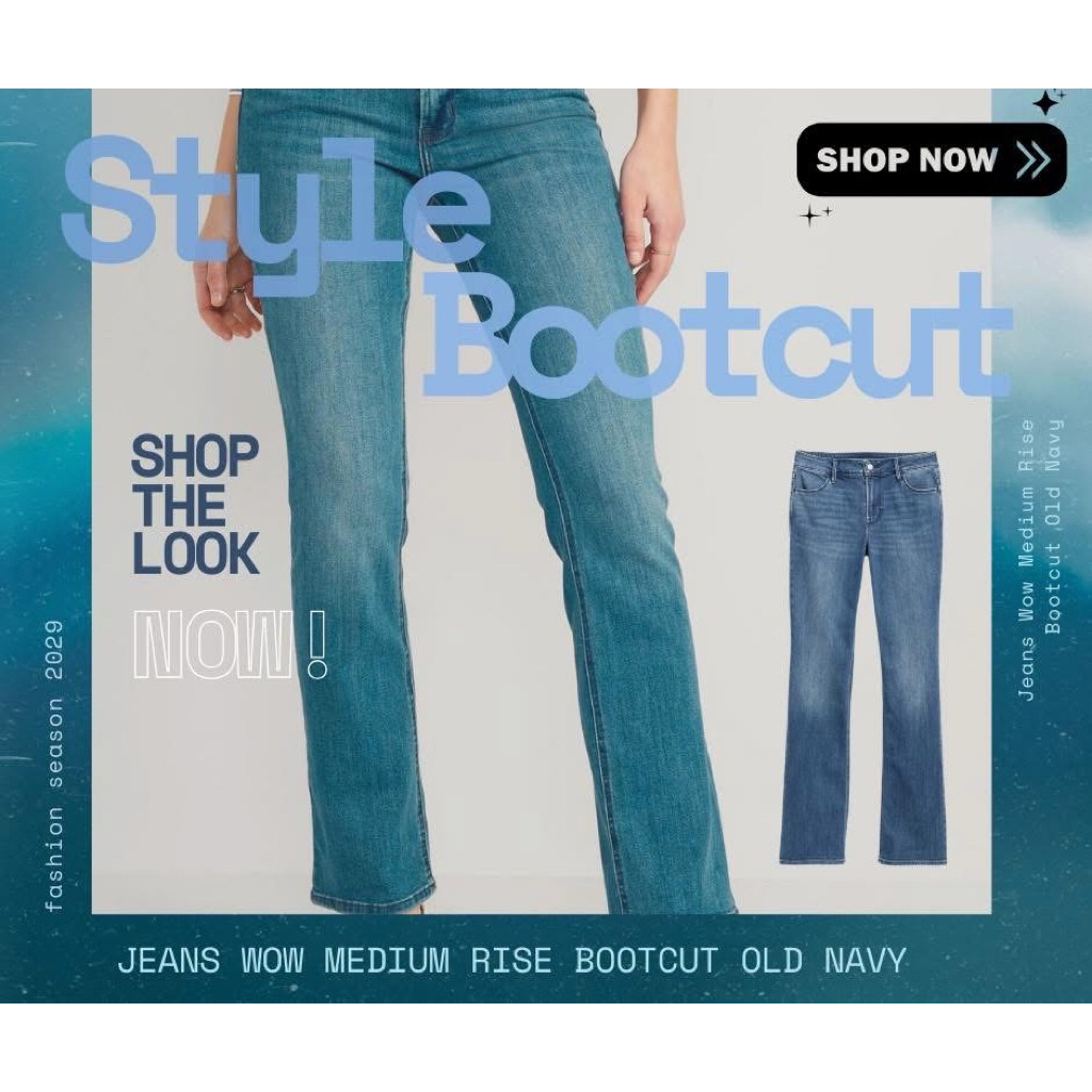 Wow Boot-Cut Jeans ออกแบบมาให้มีเอวระดับปานกลาง ใส่สวย กระชับหุ่น ทำให้เราดูมั่นใจขึ้น