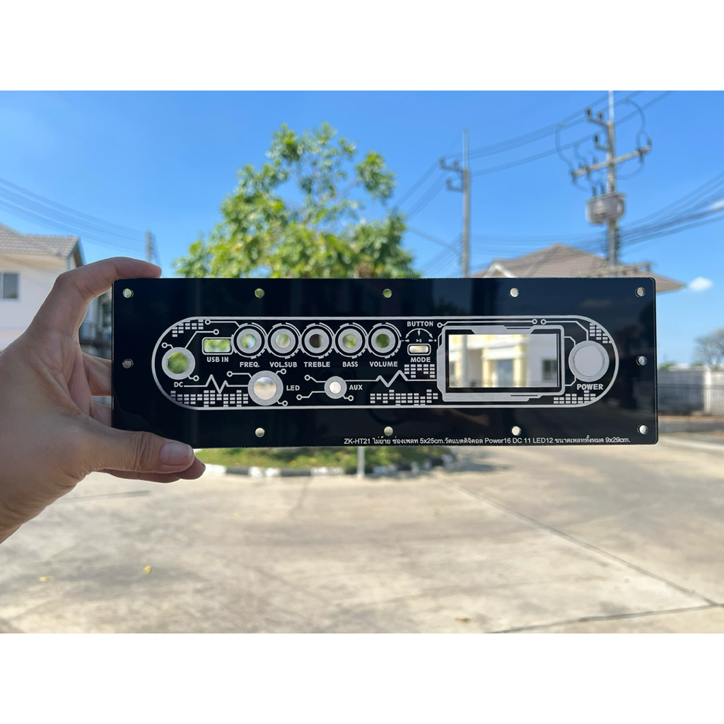 เพลทลำโพงบลูทูธงานไฟหนา3มิล ZK-HT21ไม่ย้าย ช่องเพลท5*25cmวัตแบตดิจิตอล Power16mm/Led12mm ขนาดทั้งหมด9*29cm รูปที่ 3