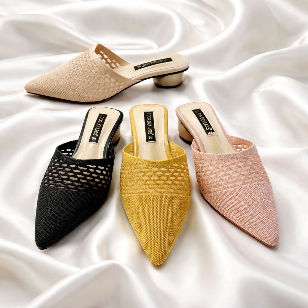 รองเท้าเปิดส้น ไซส์ใหญ่ แบบส้นกลม ส้นสูง 1 นิ้ว SIZe 36 - 45 Bigsize แบบผ้าไหมพรม ยืดตามเท้า สไตส์เกาหลี ไม่บีบรัดเท้าคะ