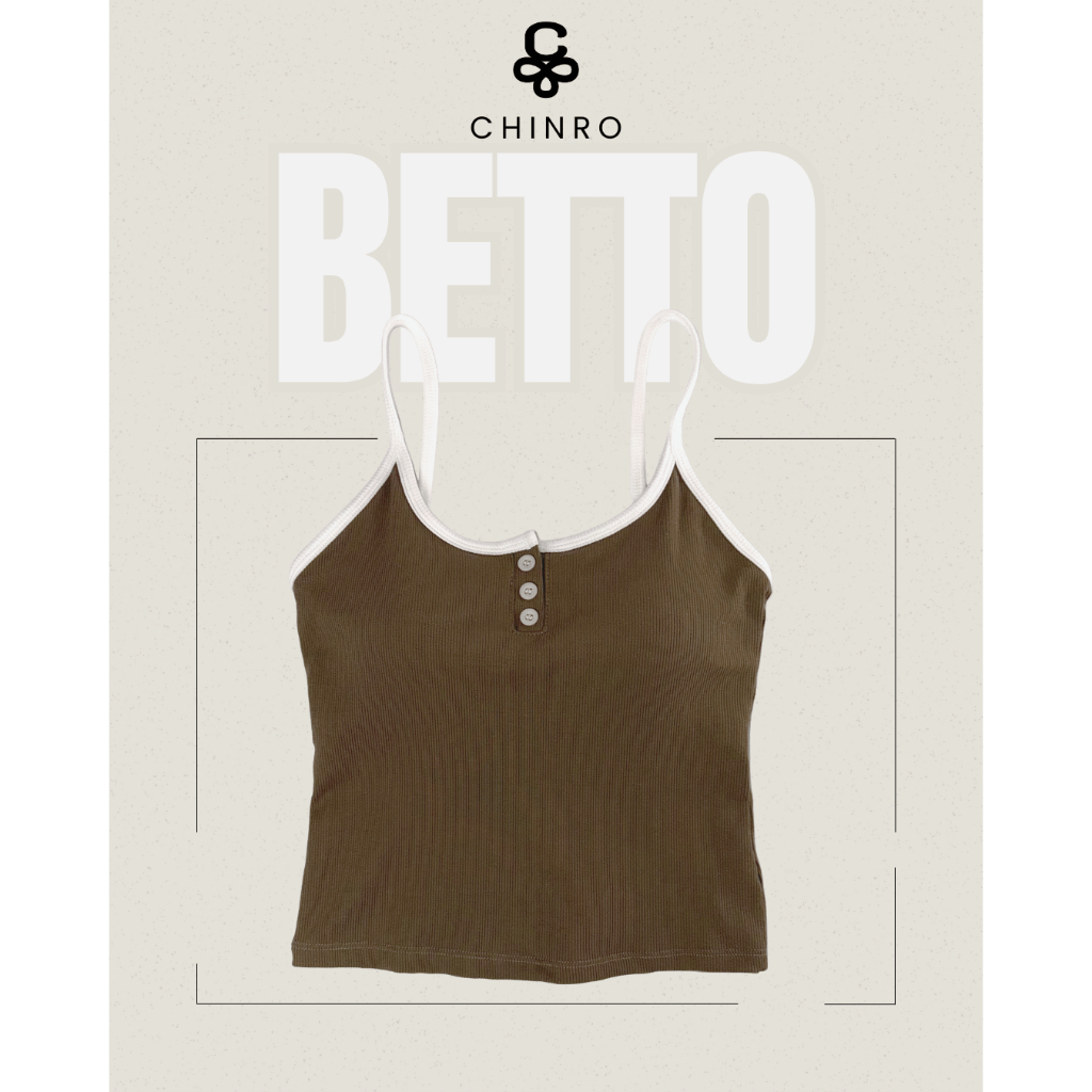 Chinro รุ่น Betto สีน้ำตาล เสื้อสายเดี่ยวพร้อมบราในตัว ฟรีไซส์