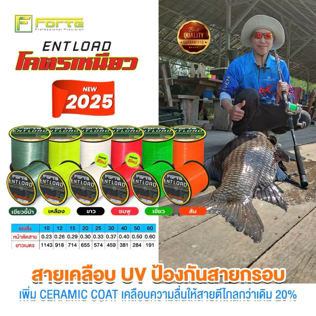 สายเอ็นโหลด Forte ซึ่งเป็นสายเอ็นแบบโมโน (Mono) สูตรโหลดที่มีจุดเด่นเรื่องความเหนียวเป็นพิเศษ
