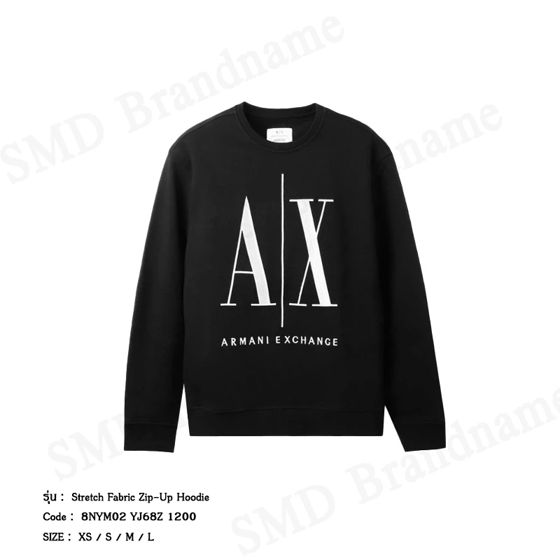 Armani Exchange เสื้อสเวตเตอร์แขนยาวผู้หญิง รุ่น A/X Stretch Fabric Zip-Up Hoodie Code: 8NYM02 YJ68Z