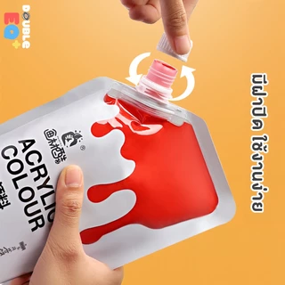 [แถมฟรี อุปกรณ์] สีอะคริลิค เซ็ต12สี เนื้อเนียน กันน้ำ 100ml เกรดพรีเมียม Premium Acrylic Color