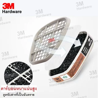 3M 6001 ตลับกรอง ของแท้ ตลับกรองป้องกันไอระเหยสารเคมี สี ทินเนอร์ ยาฆ่าแมลง กรองน้ำมัน 6001CN