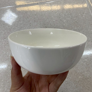 ถ้วยเซรามิก 5.5 นิ้ว ถ้วยซุป ถ้วยกลมสีขาวเงา ทำจากเซรามิกเนื…