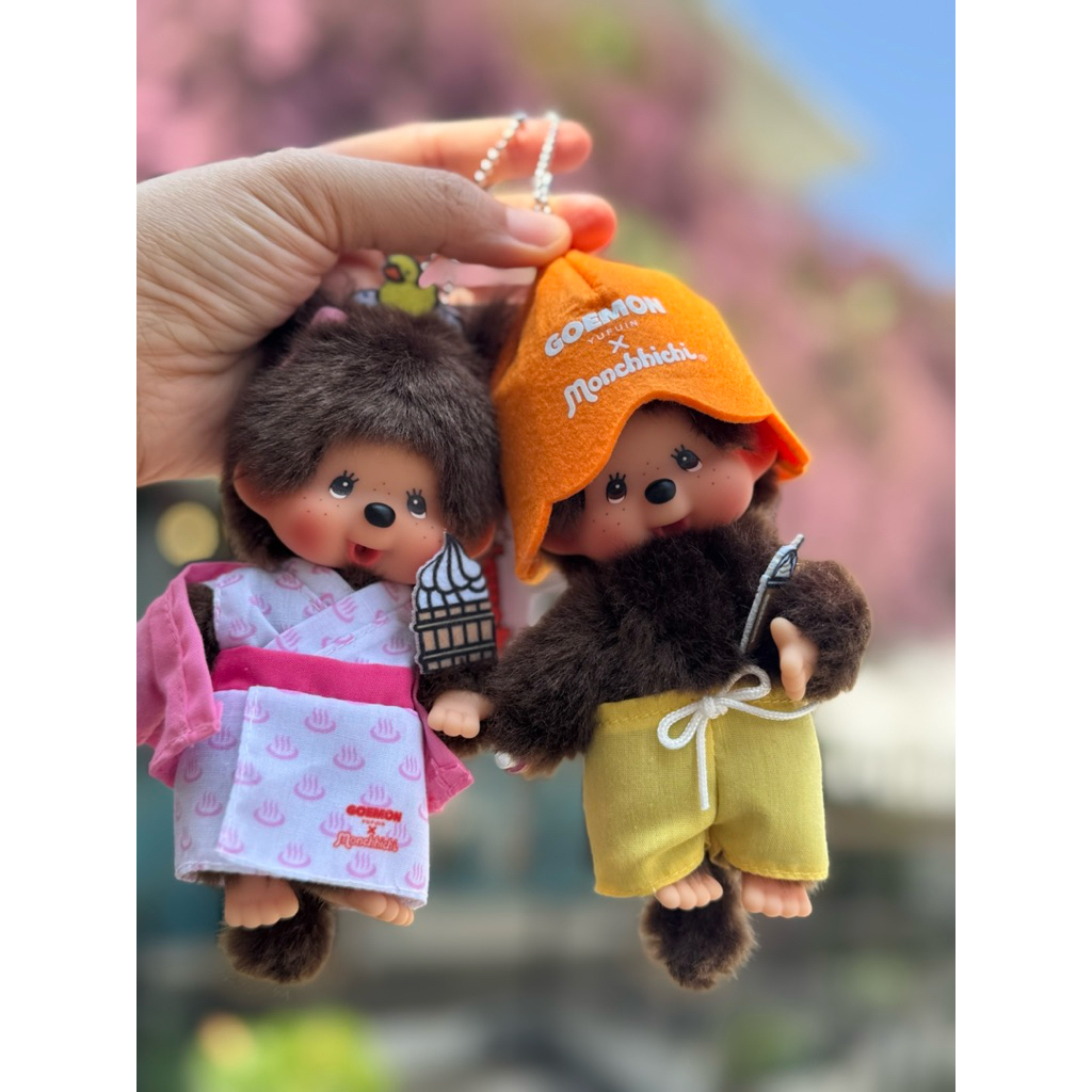 พวงกุญแจสำหรับห้อยกระเป๋า Goemon x monchhichi ชายหญิง limited Yufuin พร้อมส่ง