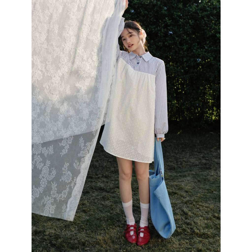 [Preorder] KUOSE : Blue Stripe Shirt Dress