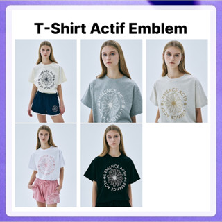 Mardi Mercredi T-Shirt Actif Emblem (Cream Navy, Oatmeal Bei…