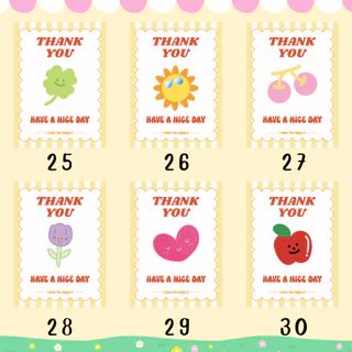 🔥สติกเกอร์กันน้ำ 100%💦 ชุด ขอบคุณ Thank You ลายน่ารัก ขนาด 4.5x4.8 cm ได้ 66 ดวง