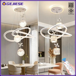 GEJIESE 3สี โคมไฟระย้า ด้วยการควบคุมระยะไกล ขาว/ดำ โคมไฟห้อย…