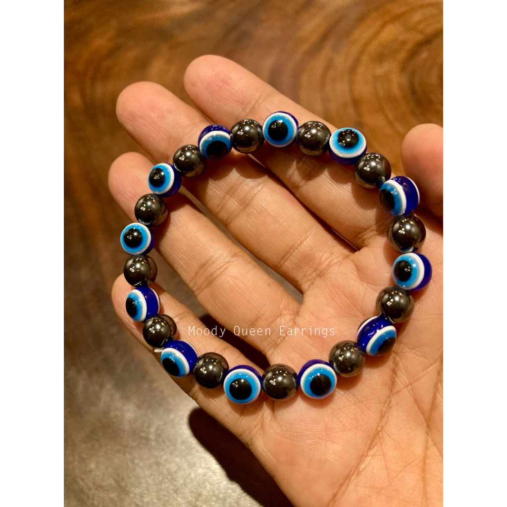 กำไลข้อมือ Evil eye 🧿 ดวงตาสวรรค์ (แบบยางยืด) กำไลลูกปัด พร้อมส่ง