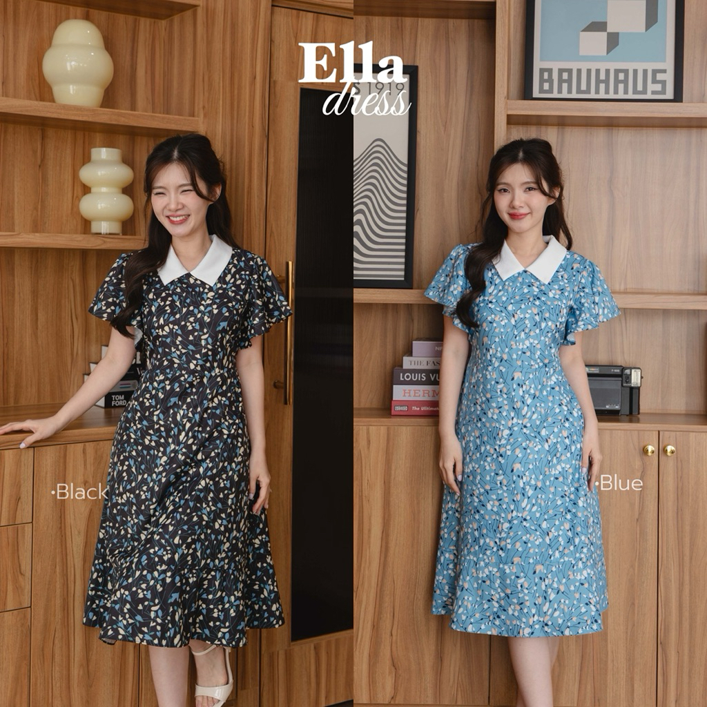 Ella เดรสคอปก 2 สีใหม่