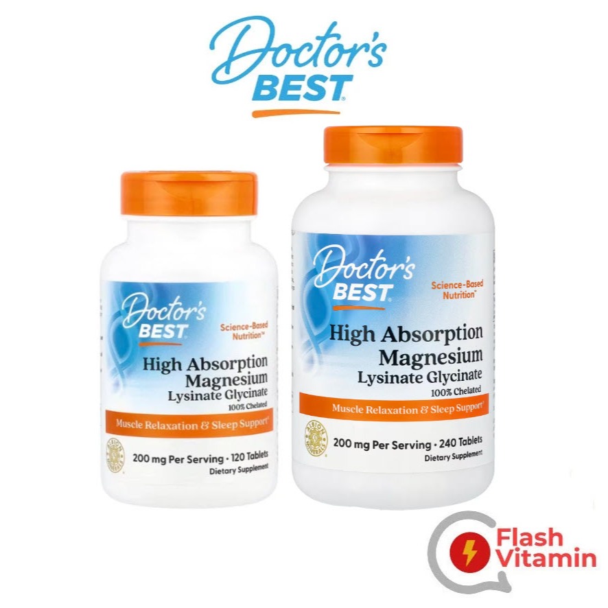 <พร้อมส่ง> Doctor's Best, High Absorption Magnesium, 100 mg, 120 เม็ด