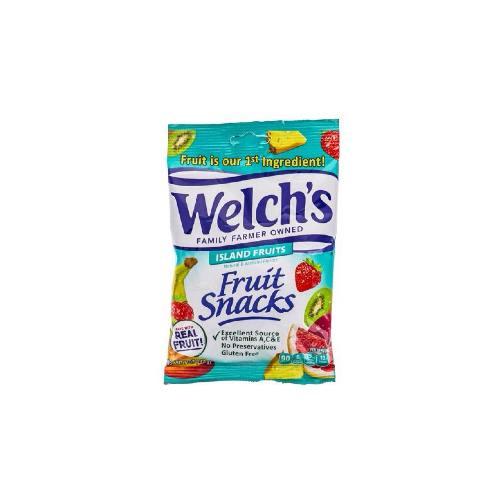 Wl welch’s island fruits fruit snack 142g. นำเข้า กัมมี่ผลไม้ตากน้ำผบไม้แท้