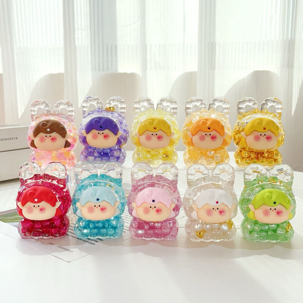 ตุ๊กตาตู้น้ำ กระต่ายลิลิธแก้มป่อง 10 สี วัสดุไข่มุก เรืองแสง ของสะสม