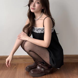 ( New colors ) Sistersfabric - Veil lace top เสื้อสายเดี่ยวผ้าพริ้ว ตกเเต่งลูกไม้ มีซิปด้านหลัง