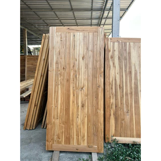 ประตูไม้สัก วงกบไม้สัก เกรดเอ ประตูบานทึบ70x180,70x200,80x180,80x200,90x180,90x200,100x180,100x200บานสายฝน ไม้สักแท้