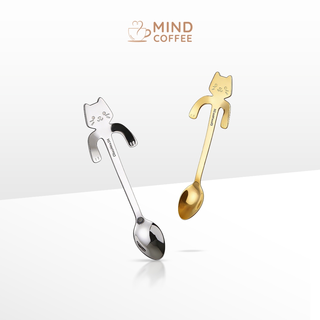 ช้อนเกาหลี ช้อนกาแฟ ช้อนสแตนเลส Coffee spoon ด้ามยาว จับถนัดมือ เหมาะสำหรับเป็นช้องกาแฟ ตักขนมหวาน MindCoffee