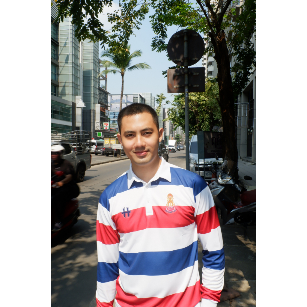 เสื้อโปโล แขนยาว ทรงวินเทจ ลายธงชาติ