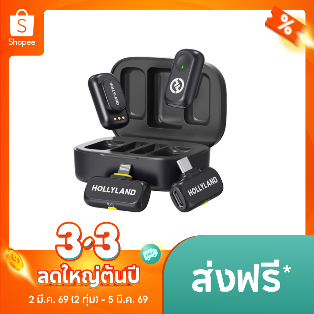 Hollyland LARK A1 ไมโครโฟนไร้สายขนาดเล็กสําหรับ iPhone USB-C การสร้างวิดีโอVlogging สตรีมสดคุณภาพสูง