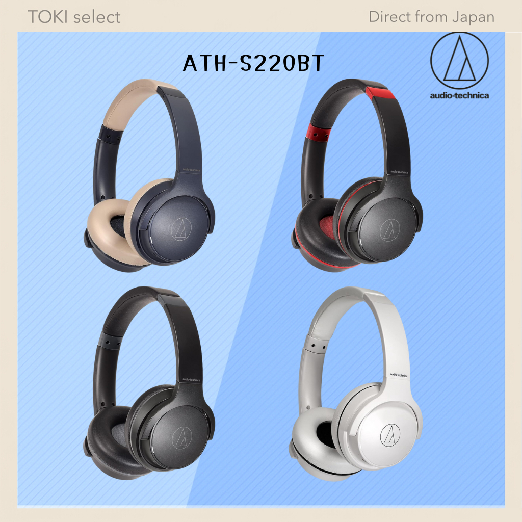 Audio-Technica ATH-S220BT Wireless Headphones - Bluetooth, Up to 60 Hours Playback, Fast Charging, L