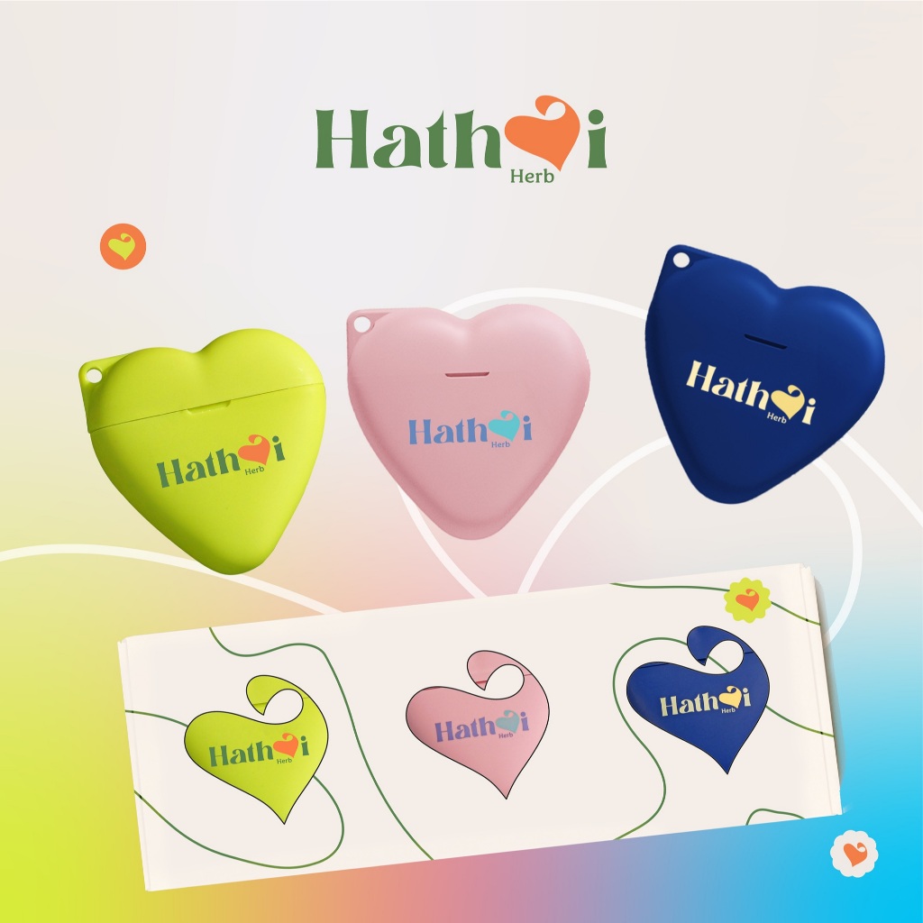Pack 3สี หทัยเฮิร์บยาดมสมุนไพร กลิ่นเฟรชฮาร์ท HathaiHerb - Fresh Heart Scent ยาดมเบลล่า