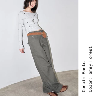 AMUSE BKK : Corbin Pants กางเกงทรงกระบอก ผ้าแคนวาสฟอก สไตล์ workwear (กรุณาอ่านไซส์ให้ละเอียดก่อนสั่ง)