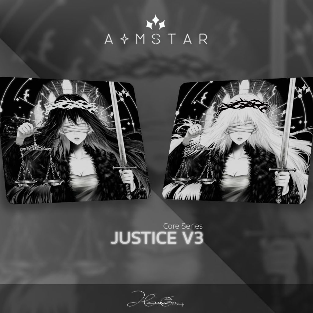 [พร้อมส่ง]แผ่นรองเมาส์  Aimstar mousepad Justice V.3 ( Soft ) (490*420*~4 mm)( ขอบ ~2.5 mm)