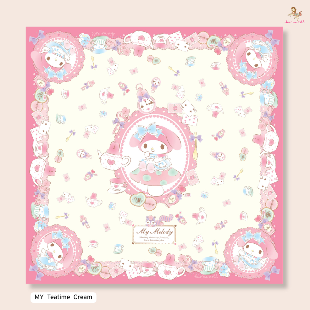 Kiss Me Doll  ผ้าพันคอ/ผ้าคลุมไหล่ My Melody new arrival 2026 ขนาด 100*100 CM.