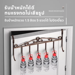 ไม่ต้องเจาะรู มีตะขอแขวนหลังประตู ติดผนัง ที่แขวนเสื้อผ้า หมวก กระเป๋า