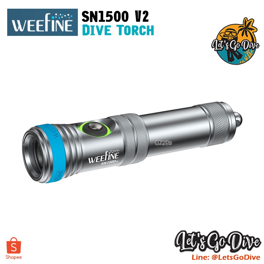 Weefine - SN1500 V2 New!! - Scuba Diving Light - ไฟฉายใต้น้ำ ทนถึก สว่างสะใจ 1500lm