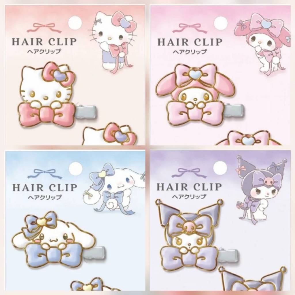 แท้ พร้อมส่ง! กิ๊บSanrio ลายโบว์สุดหวาน งานโลหะ กิ๊บติดผมซานรีโอ้ Kitty My Melody Kuromi Cinnamoroll
