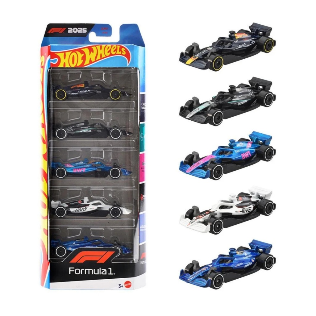 Hot Wheels 2025 Formula 1 Pack 5 คัน – โมเดลรถเหล็ก รถของเล่น ของสะสม ลิขสิทธิ์แท้ # C4982