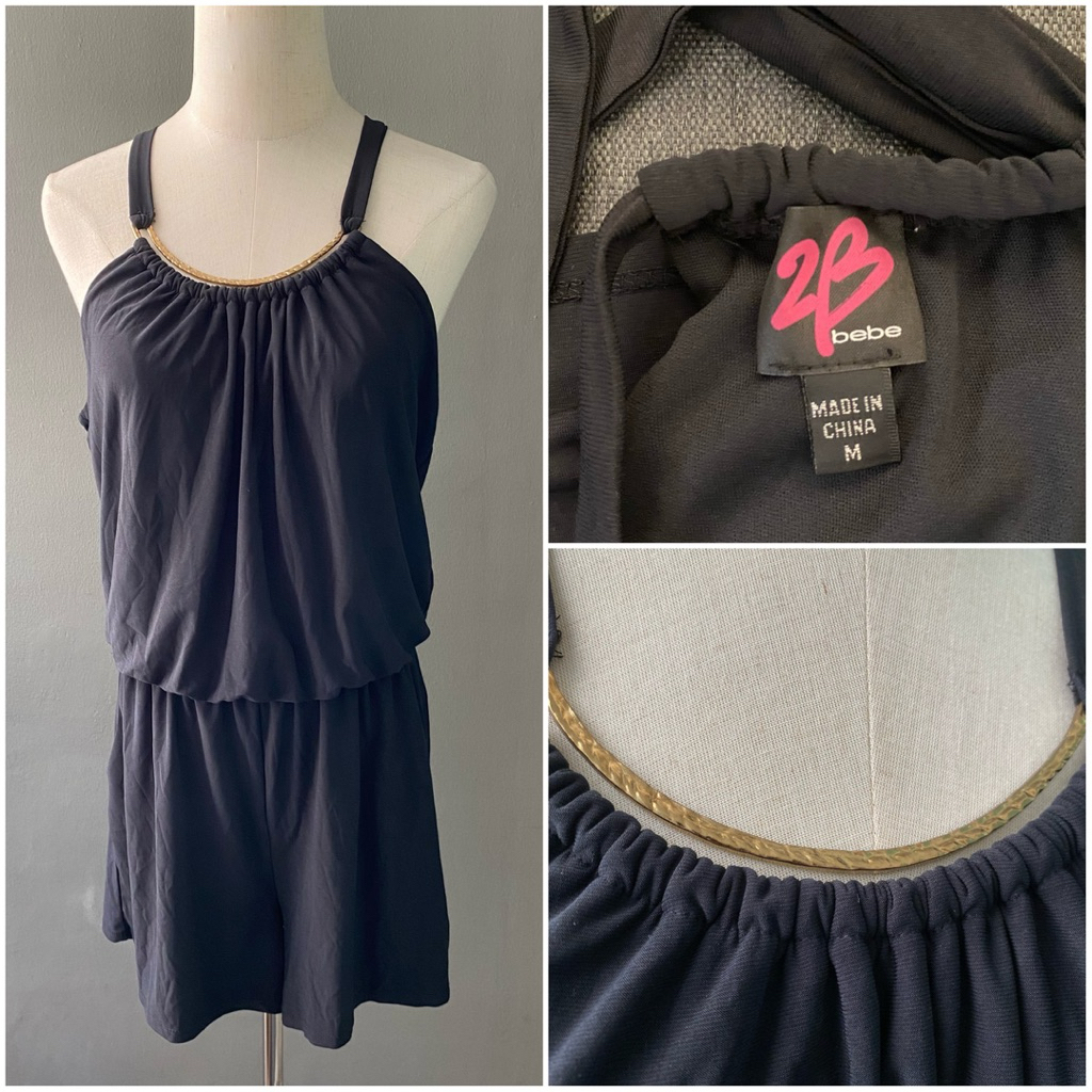 USED 2Be by BEBE black playsuit size M