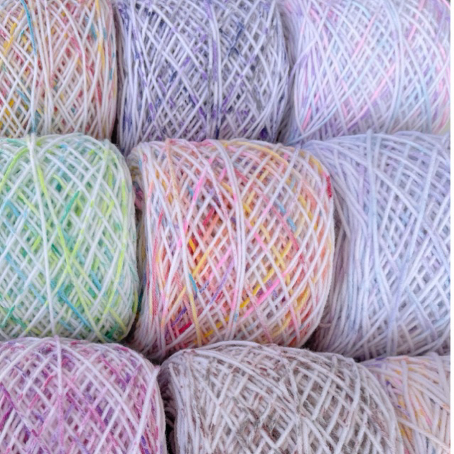 ไหมคอตตอนนม สีเหลือบ สีลูกกวาด ไหมพรมคอตตอนนม 4ply น้ำหนัก 80 กรัม