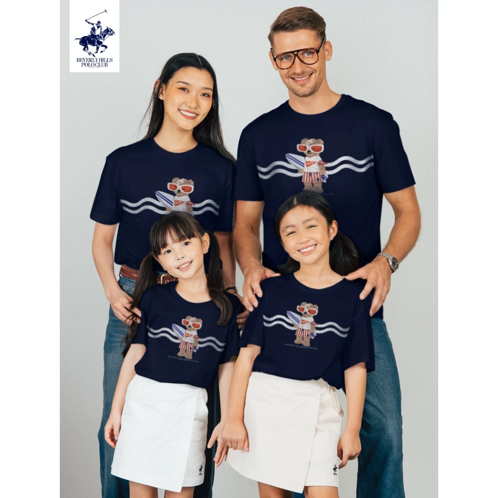 BEVERLY HILLS POLO CLUB เสื้อยืดคอกลม เด็กและผู้ใหญ่ รุ่น BNSG130 และ KNSG130