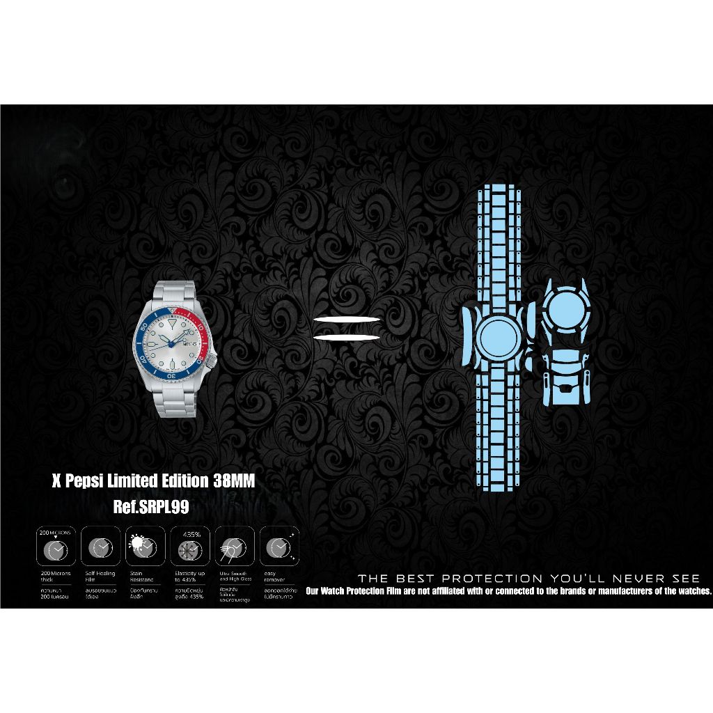 ฟิล์มป้องกันรอยนาฬิกา Watch Protection Film for สำหรับ SK. 5 Sports X Pepsi Limited Edition 38MM Ref