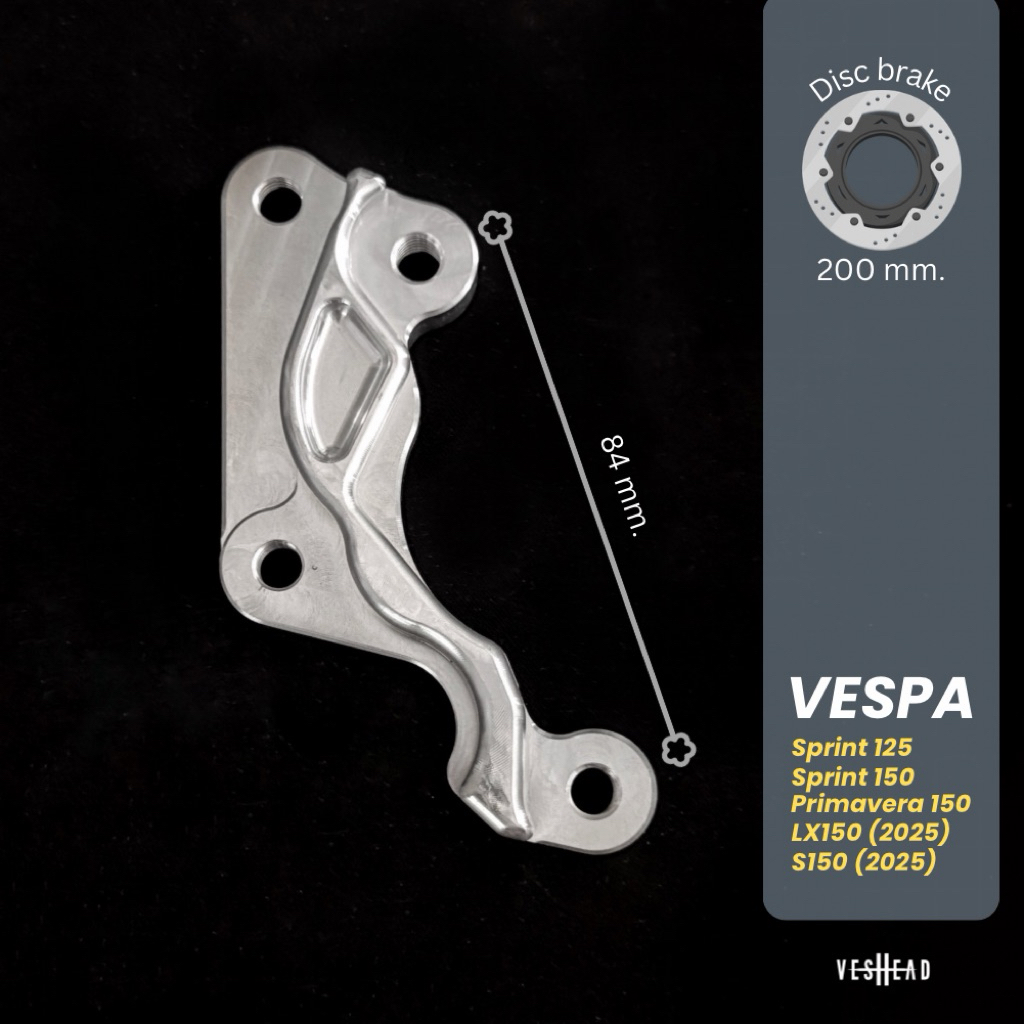 ขาจับปั๊ม ปักข้าง / ด้วง จาน 200 & 220 มม. สำหรับ Vespa Sprint / Primavera / LX150 / S150 ขาจับ ปั๊มหน้า เวสป้า