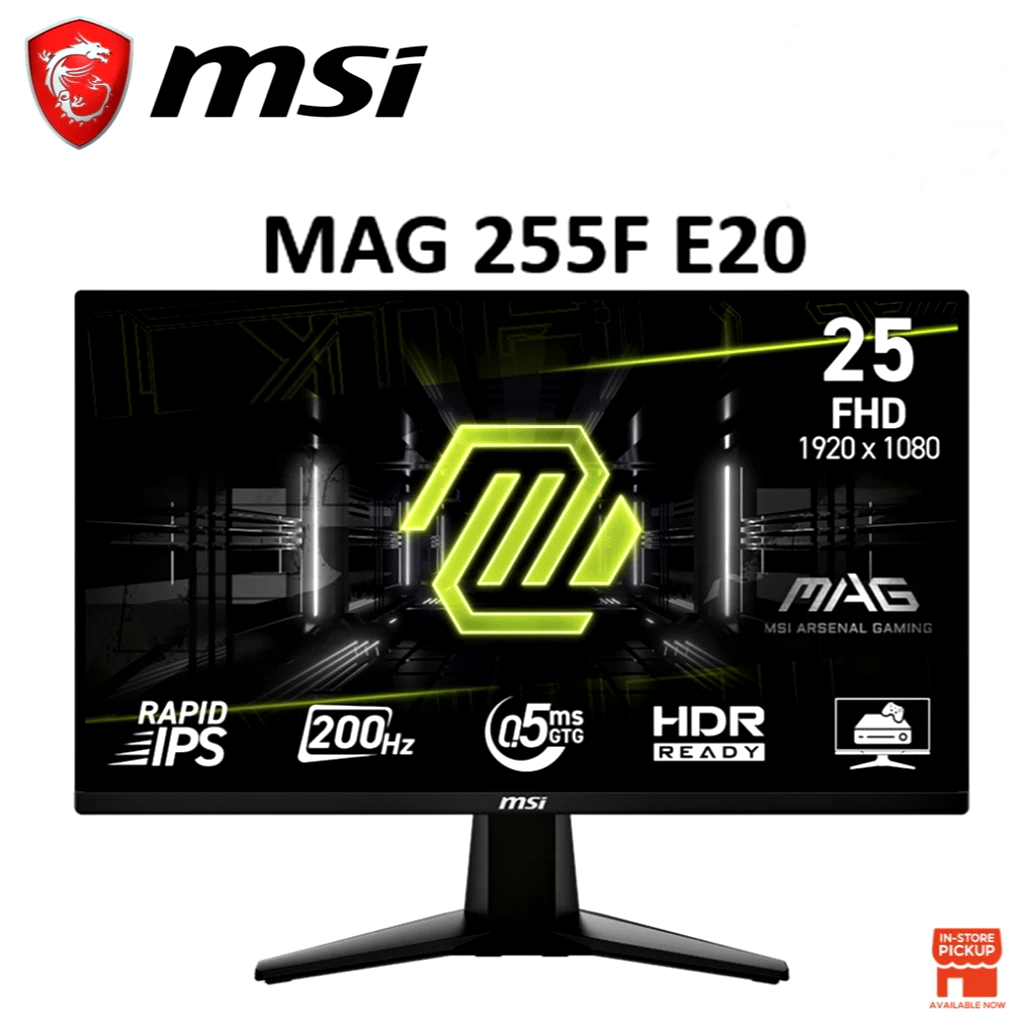 🔥ขายดีมาก🔥MONITOR (จอมอนิเตอร์) MSI MAG 255F E20 Gaming Monitor 1920x1080 (FHD) 200Hz refresh rate