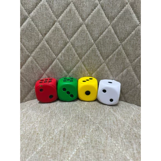 ลูกเต๋าโฟม ของเล่น ฟองน้ํา ลูกเต๋า ขนาด 4x4 / 6x6 ซม คละสี จุดลูกเต๋า เล่นลูกเต๋า สําหรับการสอนการศึกษา ของเล่นสีเขียว