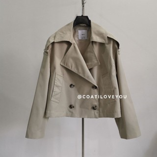 **ของแท้พร้อมส่งจากไทย**MANGODOUBLE​-BREASTED​ CROPPED​ TREN…