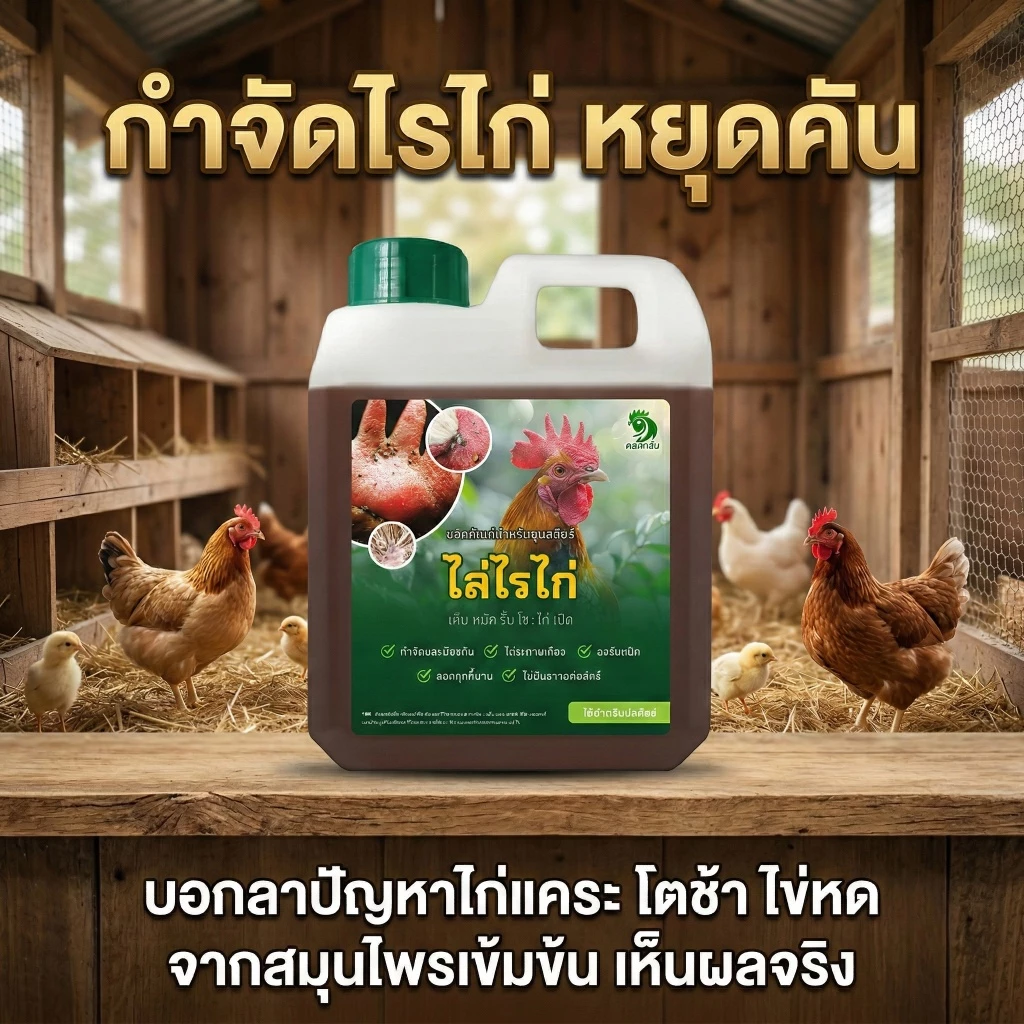 [ขายดี] ดร.ฟาร์ม น้ำยาสมุนไพรกำจัดไรไก่ ริ้น เห็บ ปรสิตร สูตรเข้มข้น ไล่ยกเล้า