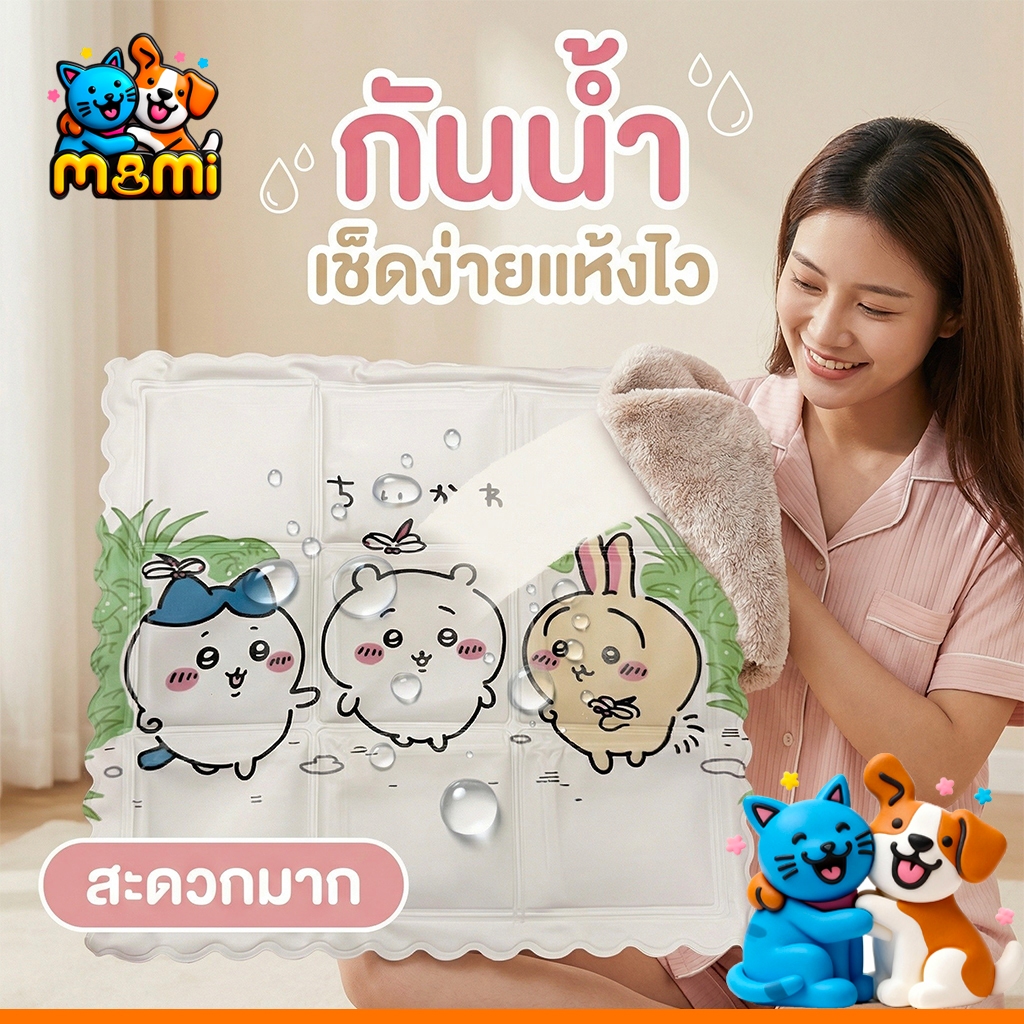 MI แผ่นเจลเย็น 36x36 CM แผ่นเย็นเจลเย็นลดความร้อน / แผ่นเจลเย็น / ที่นอนเย็น / ที่นอนสุนัข แมว กระต่าย 36*36ซม.