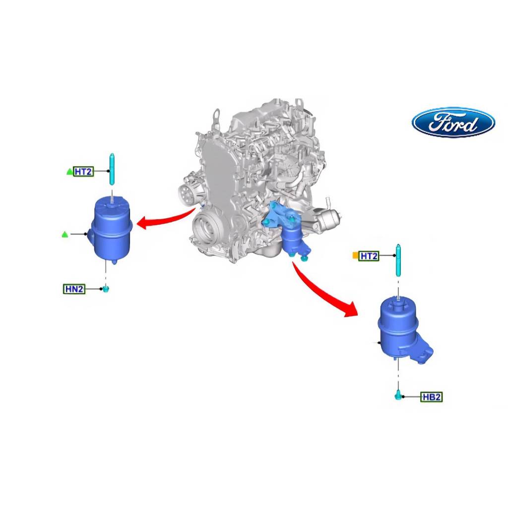 [แท้จากศูนย์ฟอร์ด] ยางแท่นเครื่อง FORD RANGER (MB3Z6038AA,MB3Z6038AD)