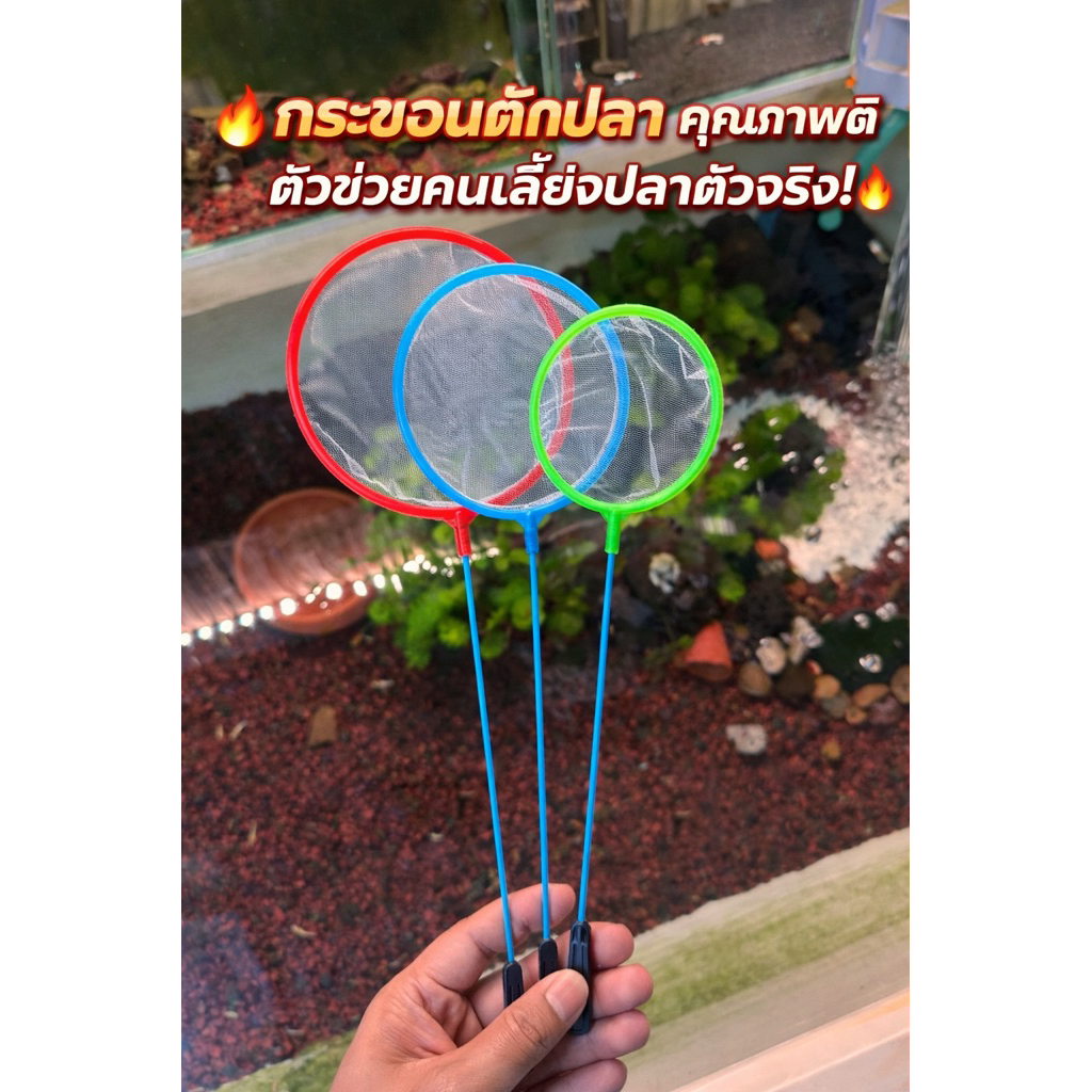 🔥 กระชอนตักปลา คุณภาพดี ตัวช่วยคนเลี้ยงปลาตัวจริง! 🔥  จะตักลูกปลา ตักกุ้ง หรือย้ายปลาสวยงาม ก็ทำได้ง่าย ไม่บาดตัวปลา