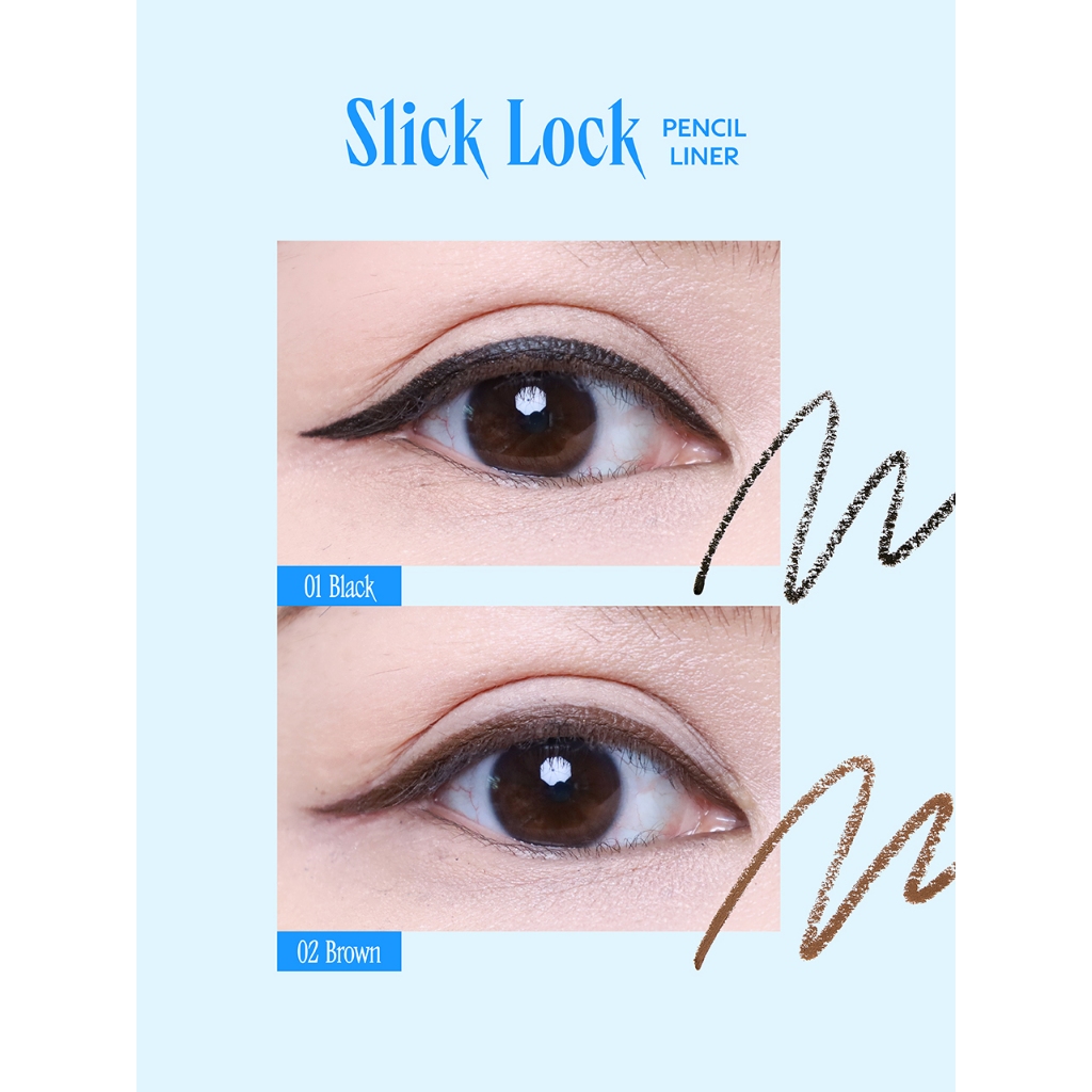 ถูก/แท้/มีไลฟ์ อายไลน์เนอร์ Chu Chu Kiss Slick Lock Pencil Liner ชูชูคิสส์ ดินสอเขียนขอบตา กรีดง่าย เขียนลื่น กันน้ำ รูปที่ 3