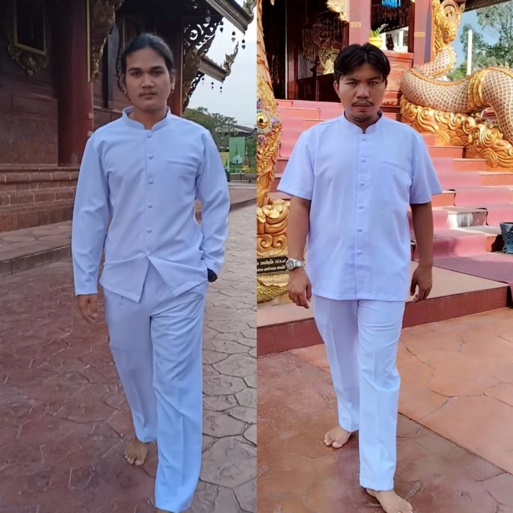 ชุดขาวโอโม่คอจีนชาย แขนยาว&สั้น ผ้าอ๊อกฟอร์ด