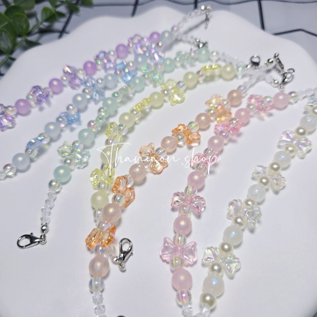 No.151-No.200 สายคล้องแมสสาวมุสลิม คาดด้านหลัง*พร้อมส่ง* สายคล้องแมสแบบสั้น 💓 Handmade D.I.Y. พร้อมส่ง!!