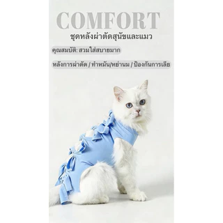 ชุดแมวทำหมันเสื้อหลังผ่าตัด เสื้อหลังผ่าตัดแมว ชุดหลังผ่าตัดสุนัขและแมว เสื้อหลังผ่าตัดสุนัขและแมว หย่านม ป้องกันการเลีย