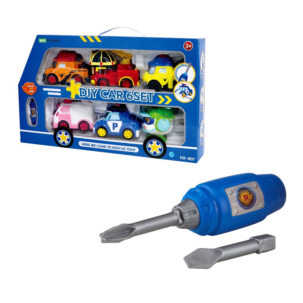 Robocar Poli DIY CAR 6 SET ชุดรถประกอบ DIY 6 คัน รหัสสินค้า ROR0807